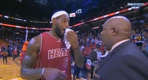 Dwyane Wade Cartwheels Across Screen During LeBron&nbsp;Interview